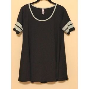XXS LuLaRoe Perfect Tee black with blue stripes